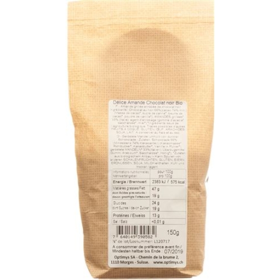 Optimys Genuss Mandeln Dunkle Schokolade Bio 150g buy online