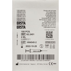 Ersta Einmalspritzen Luer 2ml Zentrisch 100 Stück