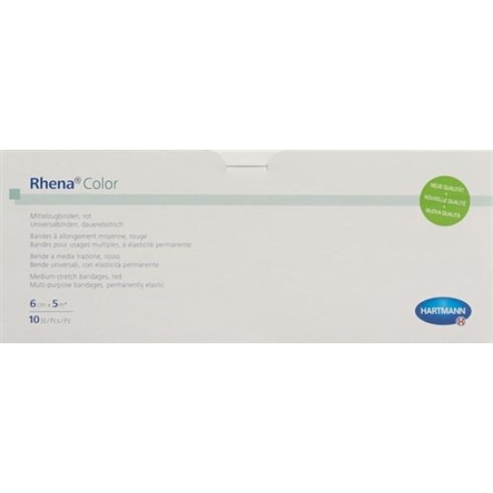 Rhena Color Elastisch Binden 6cmx5m Rot Offen 10 Stück buy online