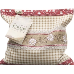 Sky green rapeseed cushion 20x20cm Edelweiss check