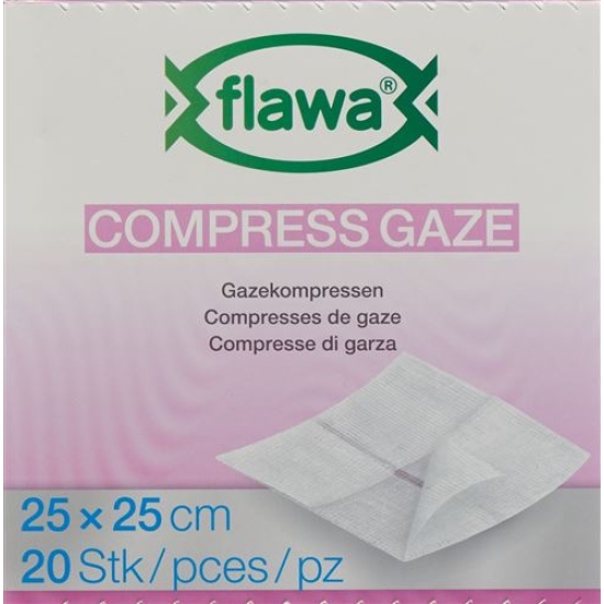 Flawa Gazekompressen Geschnitten 25x25cm 20 Stück buy online