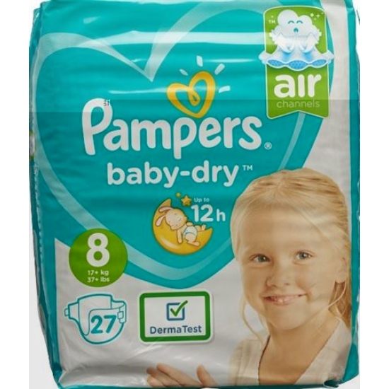 Pampers Baby Dry Grösse 8 17+kg Extra Large Spar 27 Stück buy online