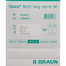 Vasco Nitril Handschuhe M Long Steril 50 Paar