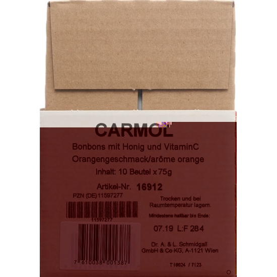 Carmol Lutschbonbons Orange Beutel 75g buy online