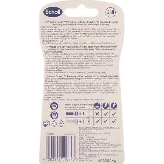 Scholl Velvet Smooth Wet & Dry Ersatzroller Extra Stark Diamantpartikel 2 Stück buy online
