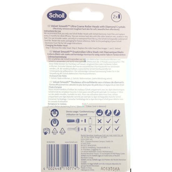 Erdatzrollen Scholl Velvet Smooth Pedi Roll Extra Stark Diamant 2 Stück buy online