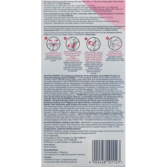Veet Kaltwachsstreifen Beine&Körper Sensible Haut 10x 2 Stück buy online