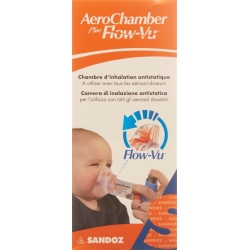 Aerochamber Plus Flow-vu mit Maske (0-18 M) Orange