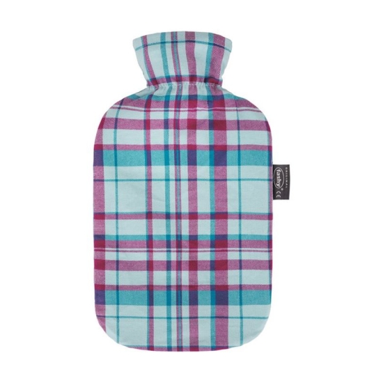 Fashy Wärmflasche 2L Baumwollbez Karo Eisblau buy online