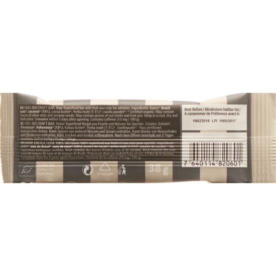 Peak Punk Bio Craft Bar Coconut & Mate 38g buy online