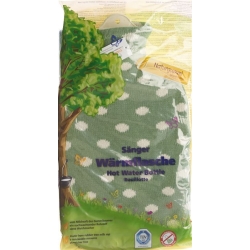 Sänger Hot-water bottle 2L knitted cover green dots