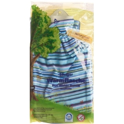 Sänger Hot-water bottle 2L plush cover stripes blue