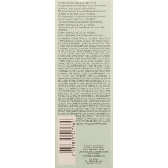 Roger Gallet Extrait Cologne Cassis Frenes 100ml buy online