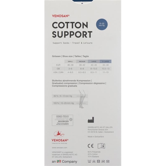 Venosan Cotton A-d Support Socks XL Silver 1 Paar buy online