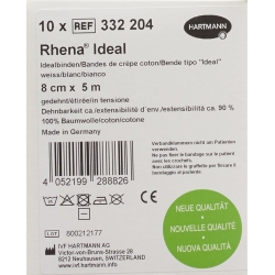 Rhena Ideal Elastische Binde 8cmx5m Weiss 10 Stück