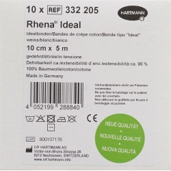 Rhena Ideal Elastische Binde 10cmx5m Weiss 10 Stück