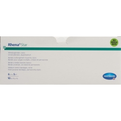 Rhena Star Elastisch Binden 6cmx5m Weiss Offen 10 Stück