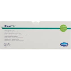 Rhena Star Elastisch Binden 8cmx5m Weiss Offen 10 Stück