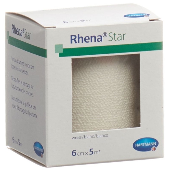 Rhena Star Elastic Bandages 6cmx5m White buy online