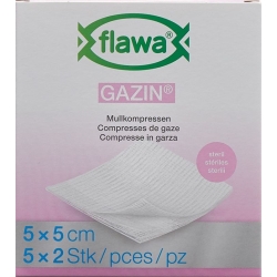Flawa Gazin Mullkompressen Steril 5x5cm 5x 2 Stück