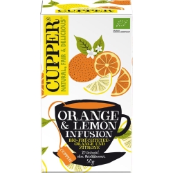 Cupper Orange & Zitrone Früchtetee Bio Beutel 20 Stück