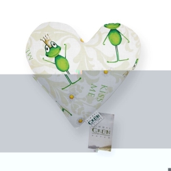 Sky green children's rape pillow 25x23cm Heart Kiss Me