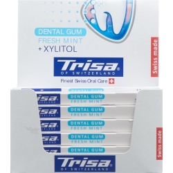Trisa Display Dentalkaugummi Fresh Mint 12 Stück