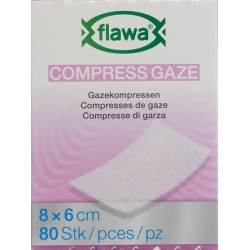 Flawa Gazekompressen Geschnitten 6x8cm 80 Stück