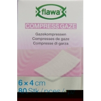 Flawa Gazekompressen Geschnitten 4x6cm 80 Stück