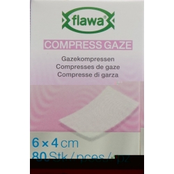 Flawa Gazekompressen Geschnitten 4x6cm 80 Stück
