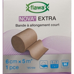 Flawa Nova Extra Short-Stretch Bandage 6cmx5m Skin-Coloured