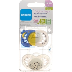 Mam Night Nuggi Sili 16-36m Spez Kol Unis 2 Stück