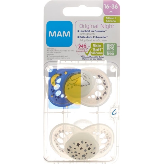 Mam Night Nuggi Sili 16-36m Spez Kol Unis 2 Stück buy online