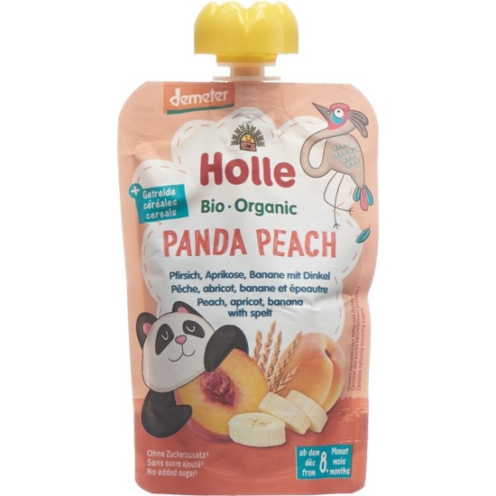 Holle Panda Peach - Pouchy peach apricot and banana with Spelled 100 g