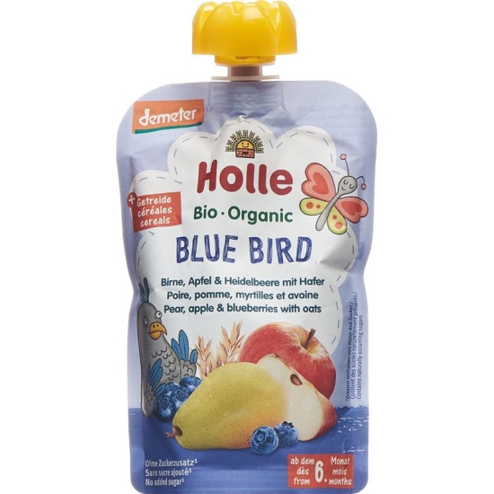 Holle Bluebird - Pouchy pear apple & blueberry oat 100 g