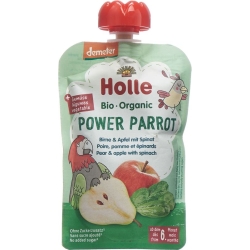 Holle Power Parrot - Pouchy apple pear & spinach 100g
