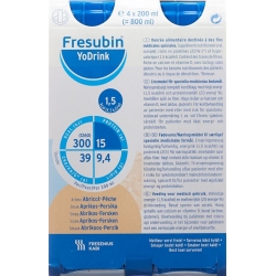 Fresubin Yodrink Aprikose-Pfirsi 4 Flatcap 200ml