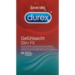 Durex Gefuehlsecht Slim Fit Präservativ 10 Stück