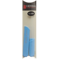 Herba glass nail file with protective cap 13cm light blue