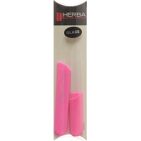 Herba glass nail file with protective cap 13cm pink
