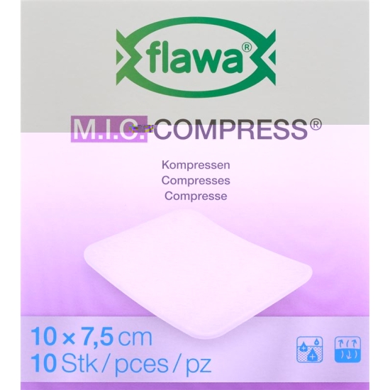 Flawa MIC compresses 7.5x10cm not sterile 10 pcs