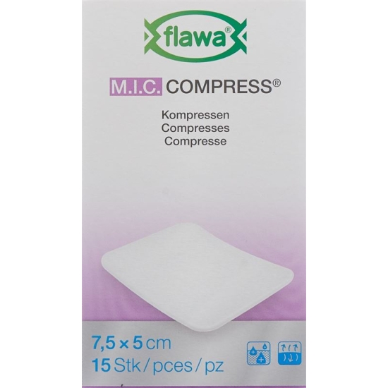 Flawa MIC compresses 7.5x5cm not sterile 15 pcs