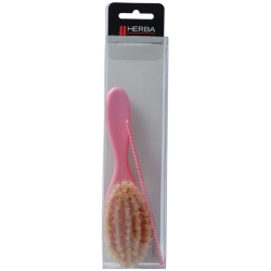 Herba baby brush with comb boar bristles pink