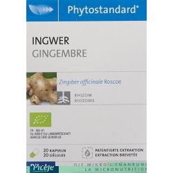 Phytostandard Ginger capsules organic 20 pieces