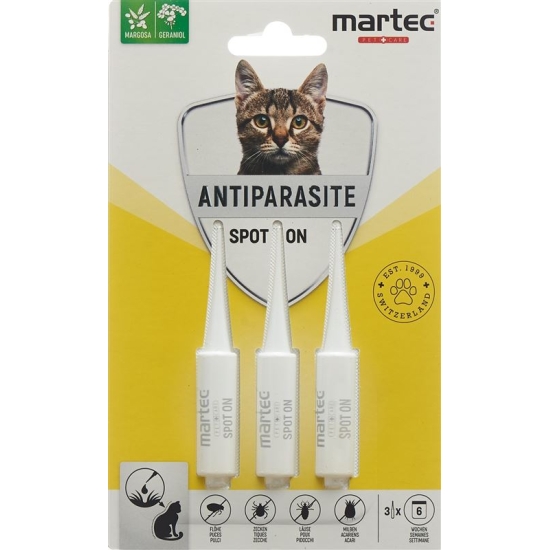 martec PET CARE Spot on ANTI PARASITE for cats 3 x 1 ml