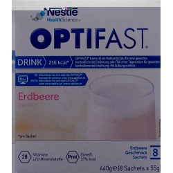 Optifast Drink Strawberry 8 Bag 55g