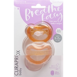 Curaprox Baby pacifier size 0 Orange Double New 2 pieces
