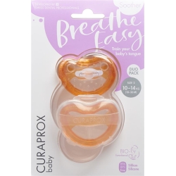 Curaprox Baby pacifier size 2 orange Double New 2 pieces