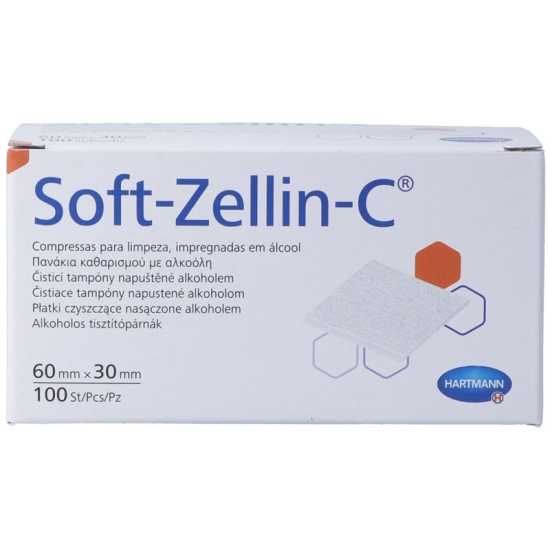Soft Zellin Alkoholtupfer 60x30mm 100 Stück buy online