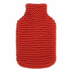 Fashy Wärmflasche 2L Grobstrick-Bezug Orange
